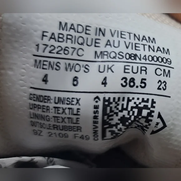 Converse Womens Chuck  70 Hi Top Upcycle Fleece 172267C Red Blue Black Gray 6 US - Picture 6 of 11